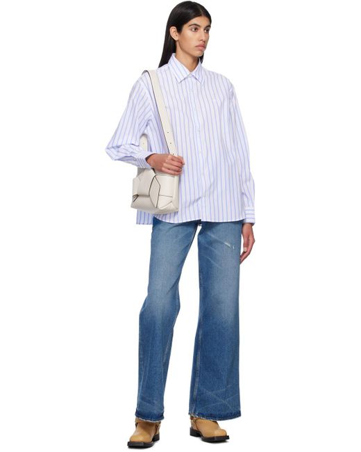 Acne White Stripe Shirt