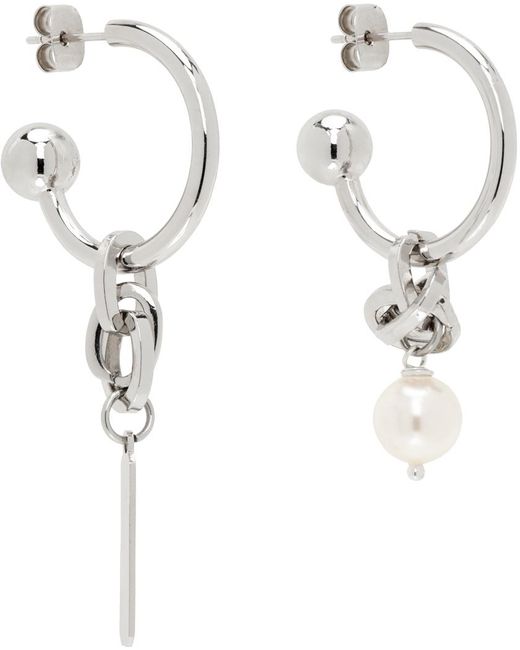 Justine Clenquet White Leeloo Earrings for men