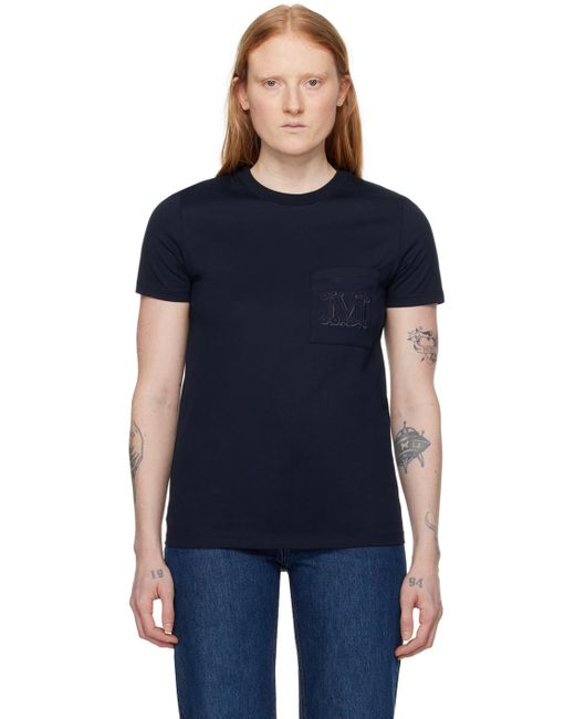 Max Mara Blue Navy Crewneck T-shirt