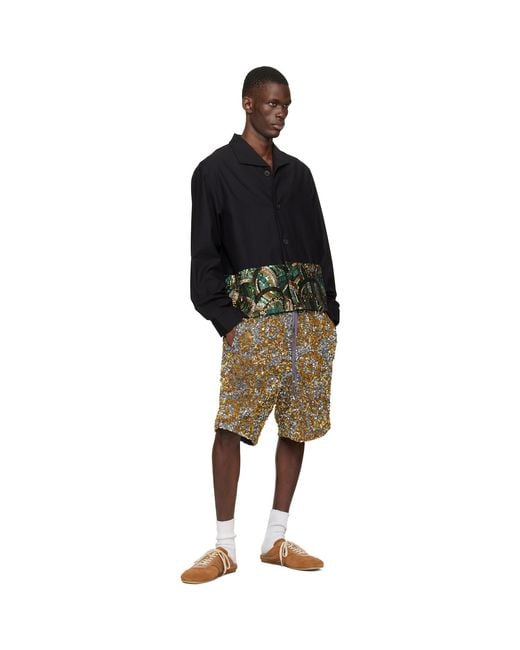Dries Van Noten Black Sequinned Shirt for men