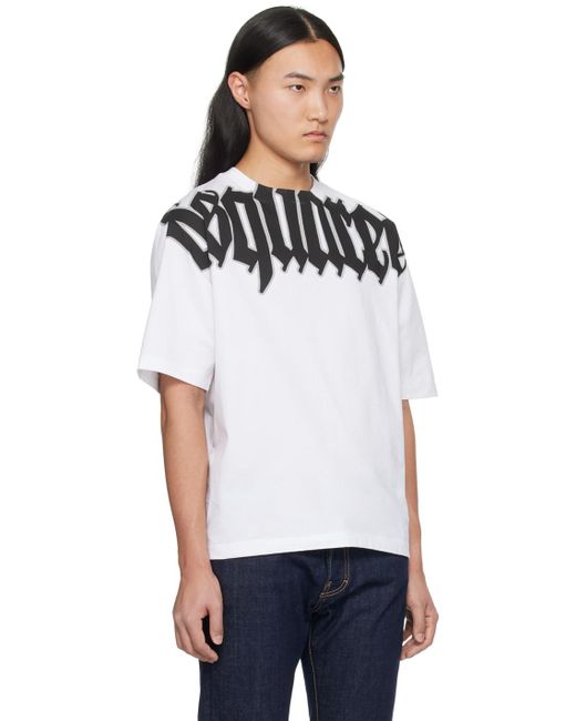 DSquared² White Dsqua2 Gothic Cool Fit T-shirt for men