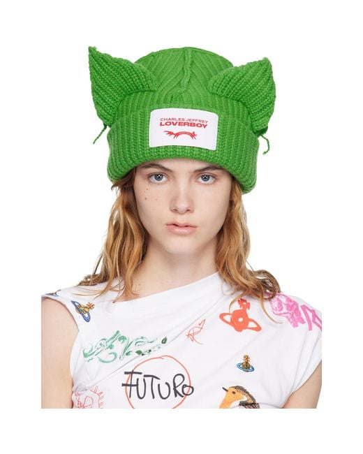 Charles Jeffrey Green Chunky Ears Beanie