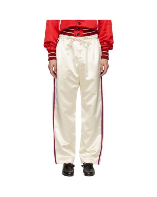 Bode White Off- Redtail Pajama Trousers