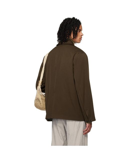 Lemaire Brown Wadded Facing Jacket for men