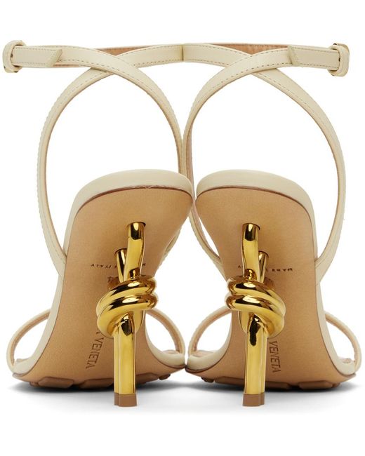 Bottega Veneta Metallic Off-white Knot Sandals