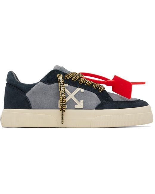 Off-White c/o Virgil Abloh Black Vulcanized Low Suede Sneakers for men