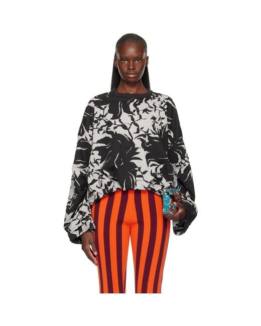 Dries Van Noten Red Draped Sweatshirt