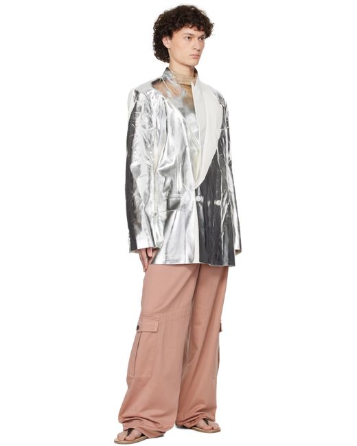 メンズ Dries Van Noten ホワイト ダブルジャケット Black