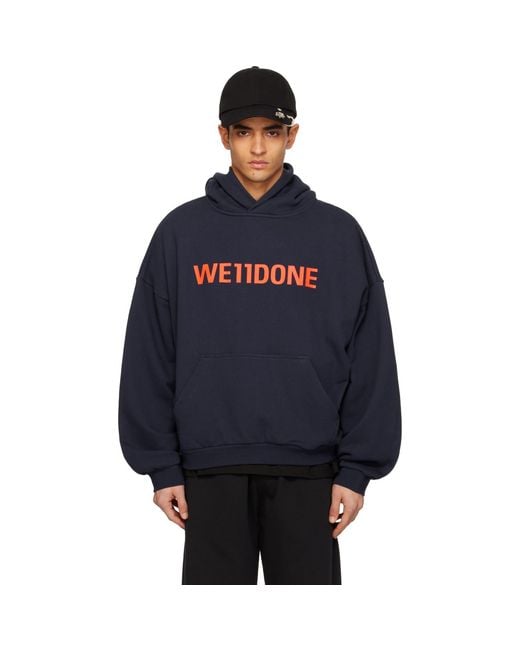 we11done Blue Hoodie for men