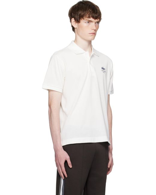 メンズ Lacoste ホワイト Classic Fit Signature Print L.12.12 ポロシャツ Black
