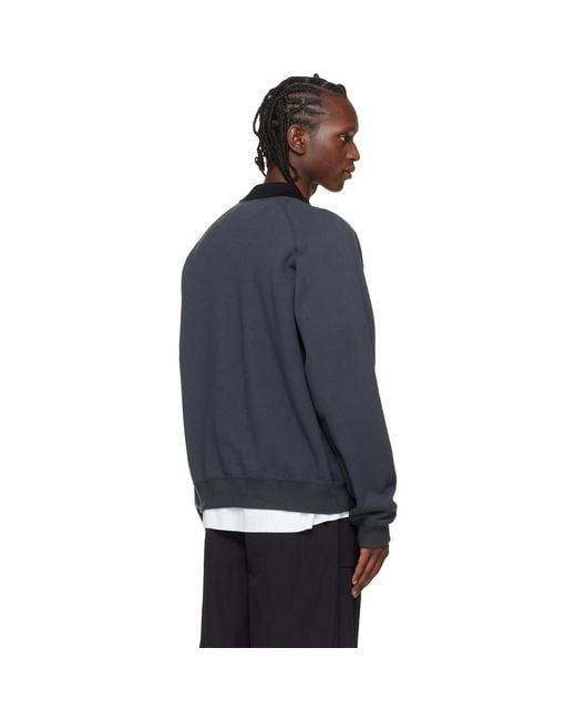 Toga Virilis Blue Polo Collar Sweatshirt for men