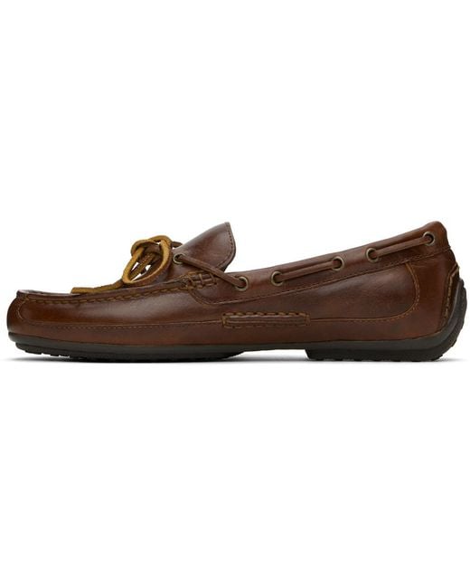 Polo Ralph Lauren Black Tan Roberts Leather Driver Loafers for men