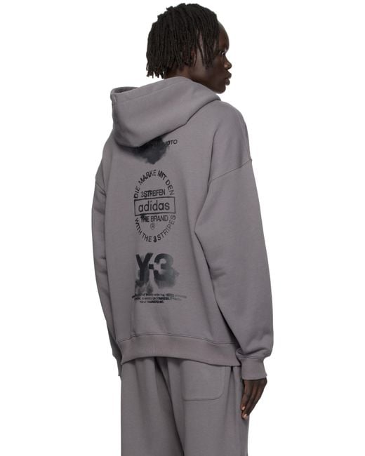 Y-3 Black Graphic Hoodie for men