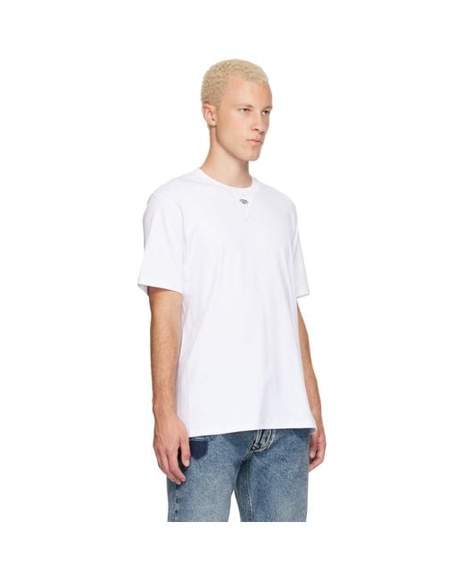 DIESEL White Oval D T-Shirt for men