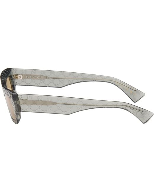 Gucci Natural Rectangular Logo Sunglasses for men