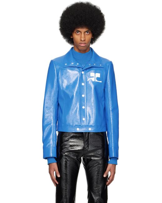 Courreges Blue Iconic Vinyl Jacket for men