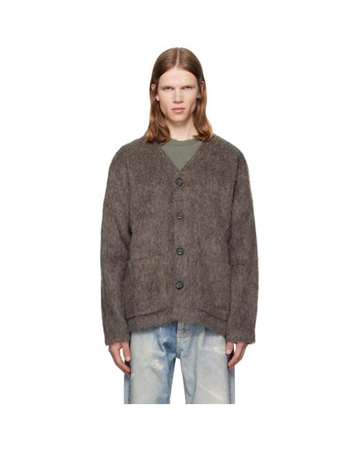 Our Legacy Brown Taupe Wool Cardigan for men