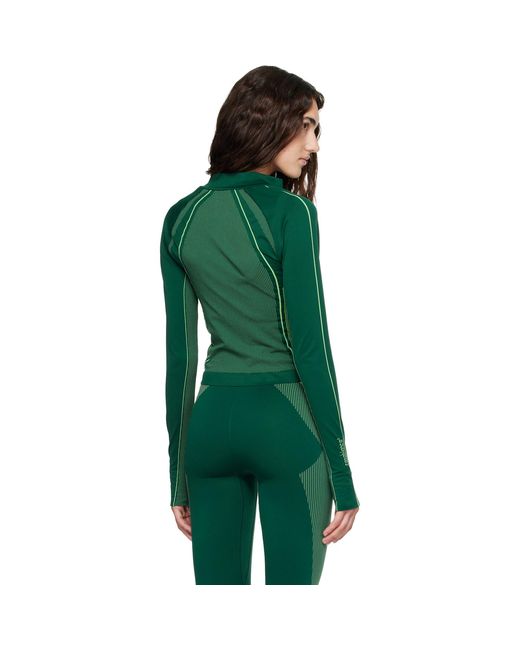 Casablanca Green Seamless Zip‑Up Track Jacket