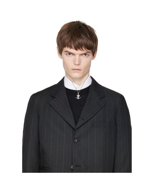 Yohji Yamamoto Metallic Snake Anchor Pendant Necklace for men
