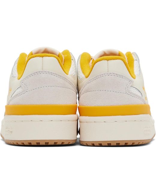 Adidas Originals Black Off-white & Yellow Forum Low Sneakers