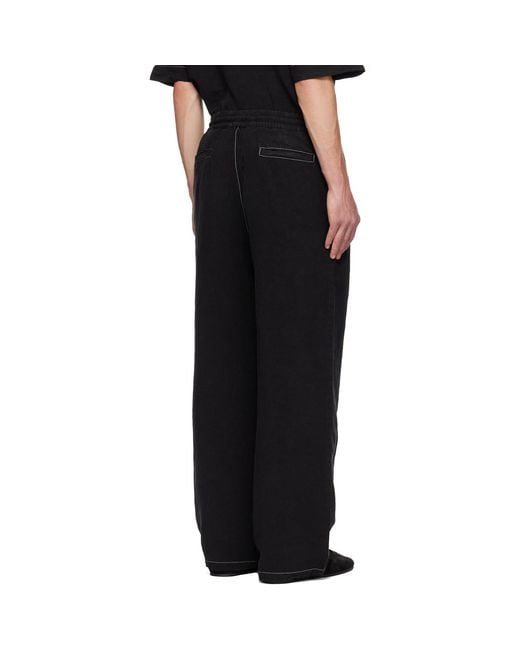 Amiri Black Script Linen Dd Casual Trousers for men