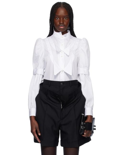 Noir Kei Ninomiya ホワイト コットンブロード シャツ White