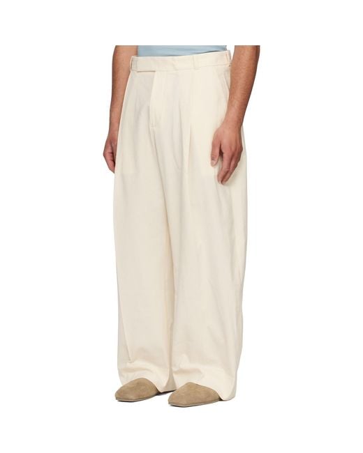 Studio Nicholson White Off- Pull Trousers for men