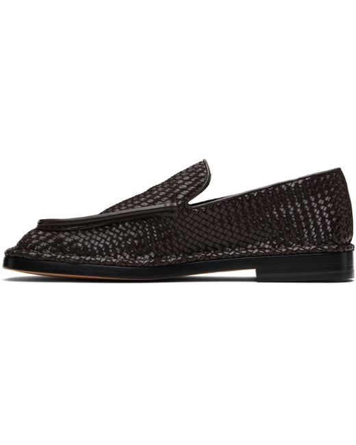 Bottega Veneta Black Square-Toe Daddy Loafers for men