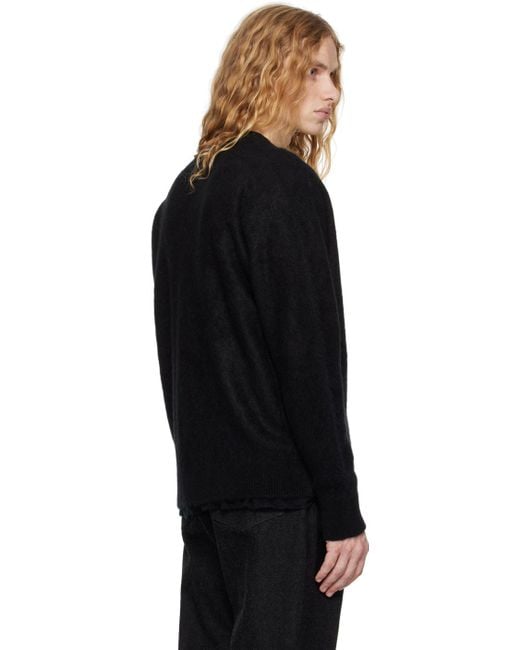 Kaptain Sunshine Black Royal Alpaca Knit Cardigan for men