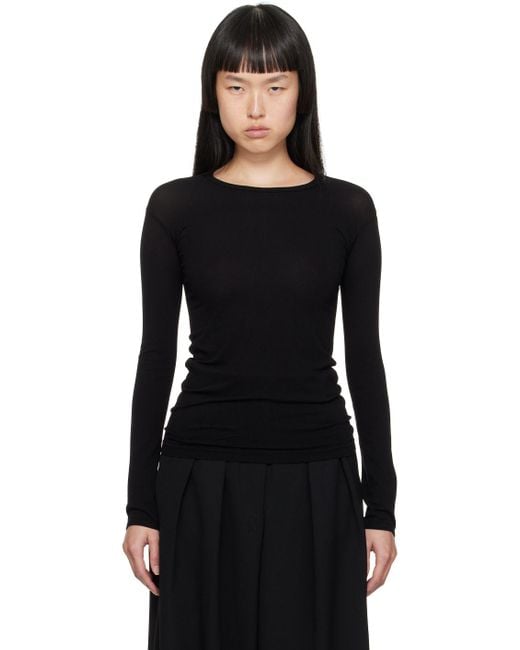 Junya Watanabe Black Crewneck Long Sleeve Tshirt Lyst