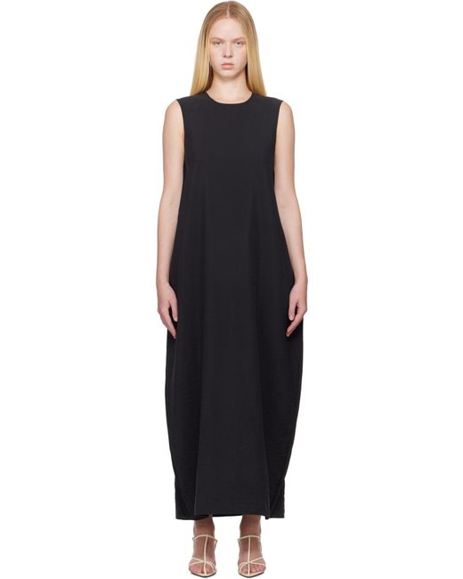 Rohe Black Hammered Silk Shaped Maxi Dress