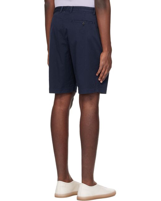 Sunspel Blue Pleated Shorts for men