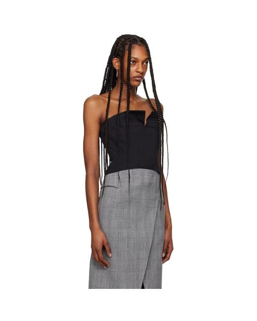 RECTO. Black Cropped Camisole