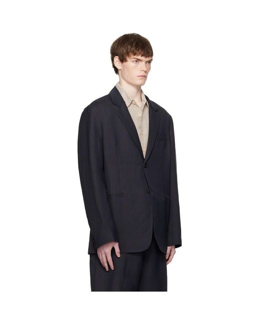 Studio Nicholson Blue Roversi Linen Blazer for men