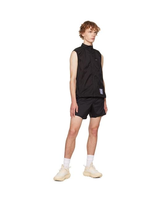 Satisfy Black Rippy Modular Windbreaker Jacket for men