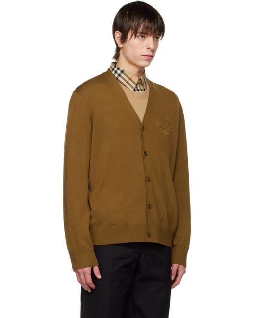 Burberry Black Brown Embroidered Cardigan for men