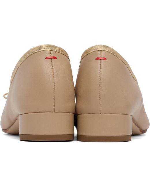 Aeyde Natural Onda Round-Toe Ballerina Flats