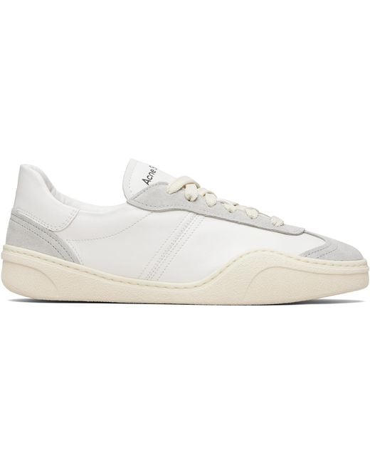 Acne White Leather Sneakers for men