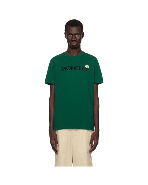 Moncler Green Organic Cotton Logo T-Shirt for men