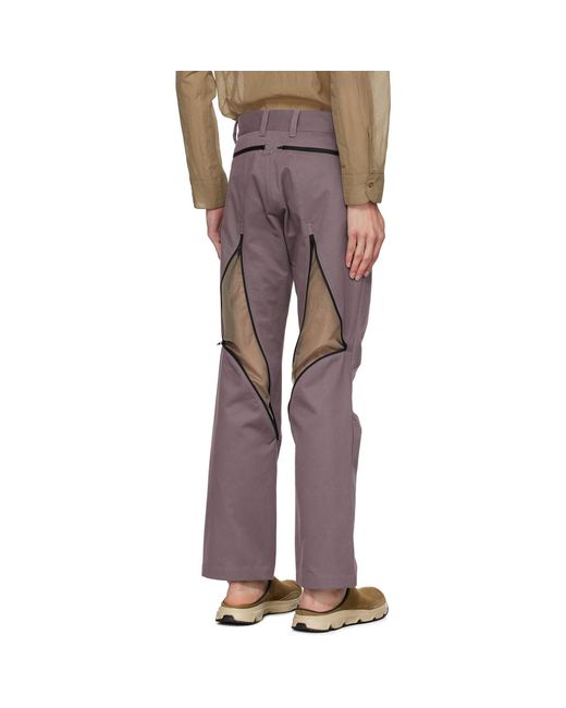 OLLY SHINDER Purple Zip Trousers for men