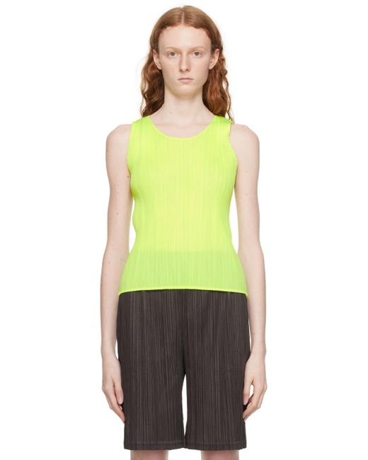 Pleats Please Issey Miyake Yellow Monthly Colors March Tank Top