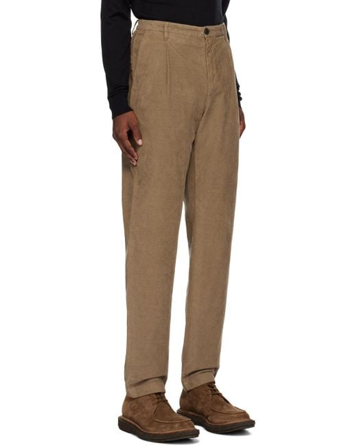 Sunspel Black Brown Pleated Trousers for men