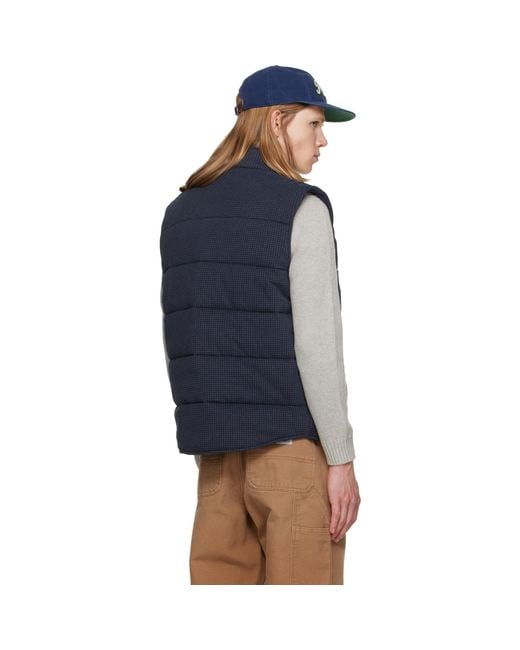 Polo Ralph Lauren Blue Houndstooth-Print Estate-Rib Vest for men