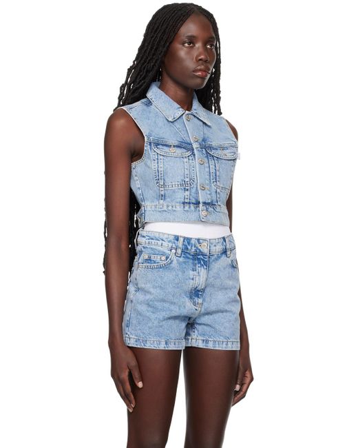 Moschino Jeans Blue Faded Denim Vest