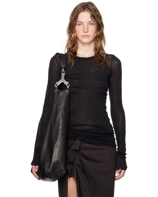 Rick Owens Black Porterville Rib Long Sleeve T-Shirt