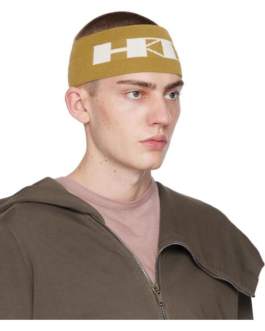 Rick Owens Brown Yellow 'hrdr' Headband for men