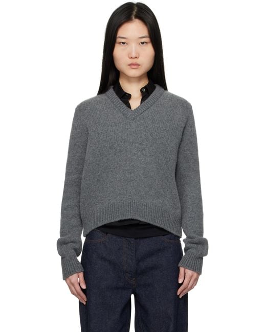 &Daughter グレー Glenn Vネックセーター Black