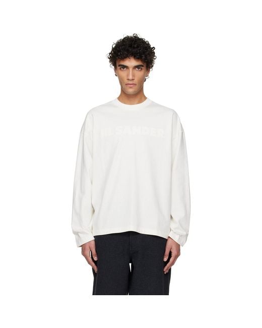 Jil Sander White Logo T-Shirt for men
