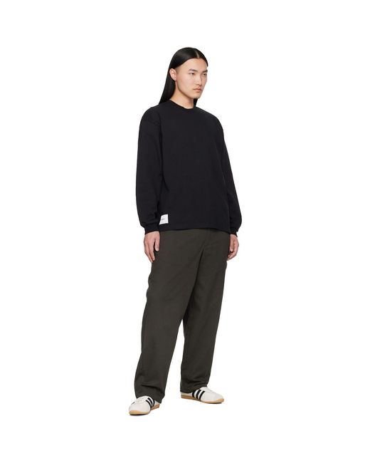 (w)taps Black Sign-Yd Long Sleeve T-Shirt for men