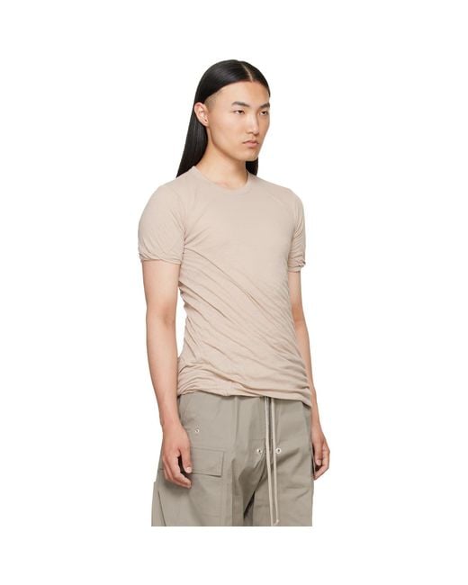 Rick Owens Natural Taupe Tower Double S/S T-Shirt for men
